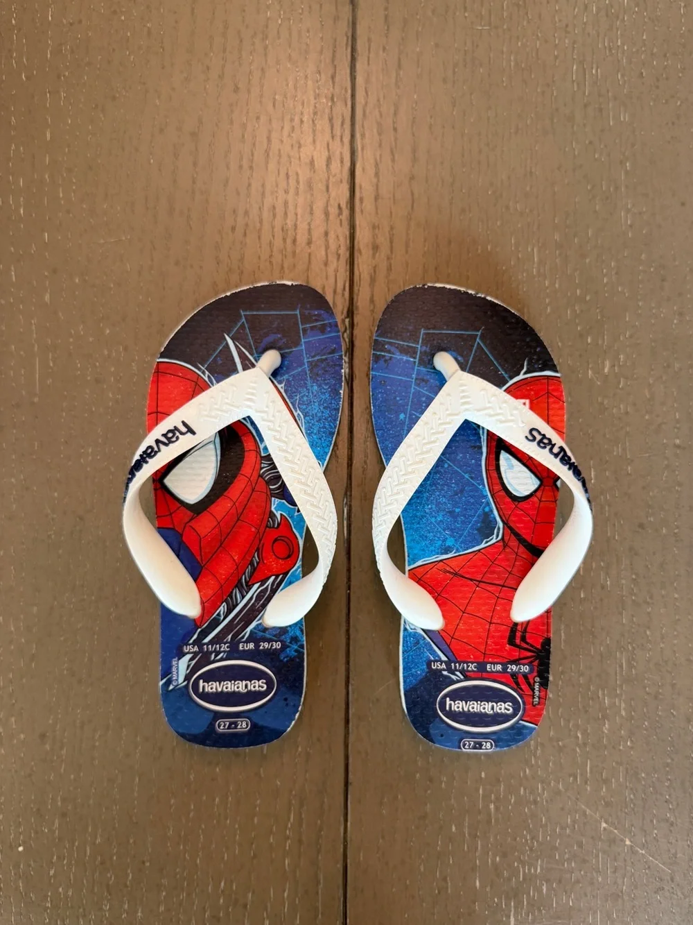 Havaianas Kids Marvel Spider-Man Flip Flops/Sandals Size 11/12C